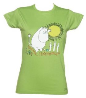 Ladies Green Moomins Beware Hattifatteners T Shirt Novelty T Shirts Clothing