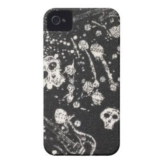 Evil  skulls and guitars in black iPhone 4 Case Mate cases