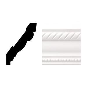 Royal Mouldings Creations 6611 11/16 in. x 3 5/8 in. x 8 ft. PVC Composite White Crown Moulding 0661108001