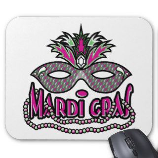 Mardi Gras Mask and Beads Mouse Pads