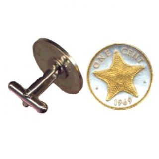 Gorgeous 2 Toned Gold on Silver World Starfish Coin Cufflink 153CF Clothing