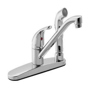 Waterpik 1 Handle Side Sprayer Kitchen Faucet in Chrome KFCL 113D