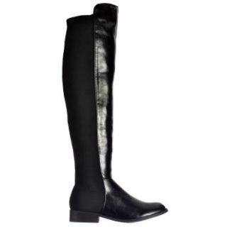 Onlineshoe Women's Extra Wide Stretch Over The Knee Thigh High Flat Riding Boot Shoes