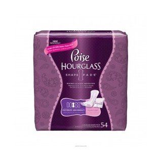 POISE Hourglass Pads Absorbency Maximum Dimensions 12.4"L x 4.4"W   Case of 156