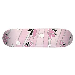 Lotus&Stripes [pink] Skate Board