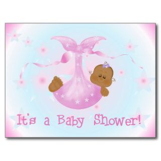 African American Girl Baby Shower Post Card