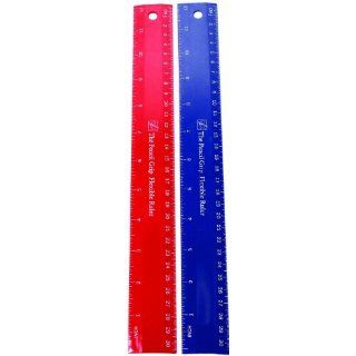 The Classics 12 Inch Flexible Ruler, Standard and Metric Measure, Assorted Blue/Red (TPG 157)  Office And School Rulers 