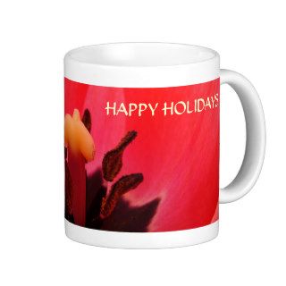 HAPPY HOLIDAYS GIFT MUGS Red Tulip Coffee Cups