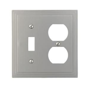 Amerelle Steps 1 Toggle 1 Duplex Wall Plate   Nickel DISCONTINUED 84TDN