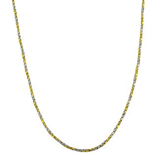 Fremada 14k Two tone Gold Twisted Box Necklace (16 inches to 20 inches) Fremada Gold Necklaces
