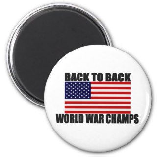 American Flag Back To Back World War Champs Refrigerator Magnet