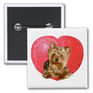 Yorkshire Terrier Valentine's Day Button