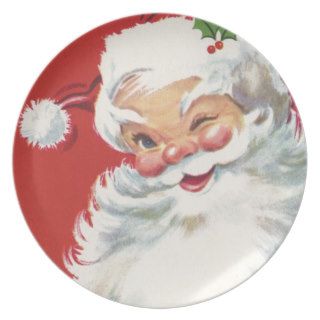 Vintage Christmas, Santa Claus Dinner Plate