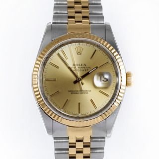 Pre owned Rolex Men's Two tone Water resistant Datejust Watch Rolex Men's Pre Owned Rolex Watches