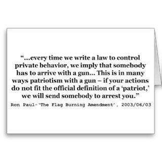 Laws That Control Private Behavior Quote Ron Paul Greeting Cards