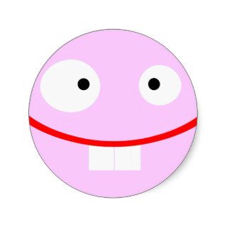 cute funny monster smile kids design round stickers