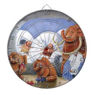 Woolly Mammoth Family in Ice Age Dartboard