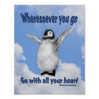 Penguin Confucius Attitude Quote Inspirational Pos Print