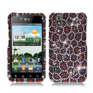 Aimo Wireless LGLS855PCDI163 Bling Brilliance Premium Grade Diamond Case for LG Marquee/Ignite LS855/P970   Retail Packaging   Pink Leopard Cell Phones & Accessories