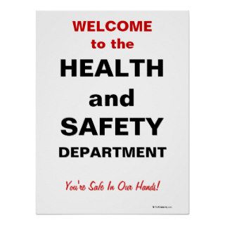 Fun Health and Safety Department Office Sign Poster
