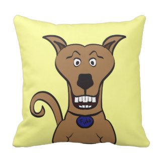 Funny Hand Drawn Cartoon Dog Fido Art Pillows