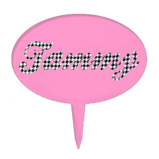 Houndstooth Print Name Tammy Cake Toppers