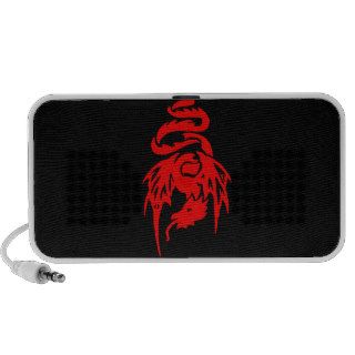 Red Tribal Dragon Tattoo with Spread Wings Speaker System