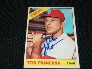 St Louis Cardinals Tito Francona Auto Signed 1966 Topps Card #163 TOUGH BAT Sports Collectibles