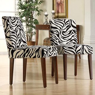 Tribecca Home Calista Zebra Print Dining Chairs (Set of 2) Tribecca Home Dining Chairs