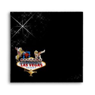Las Vegas Welcome Sign On Starry Background Envelopes