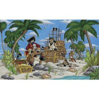(99x164) Pirates Burying Treasure Huge Wall Mural   Wallpaper