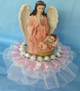 Praying Angel Over a Baby Girl Christening Baptism Cake Top Poly Resin  Other Products  