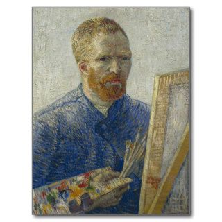 Self Portrait in Front of Easel, Vincent van Gogh Post Cards