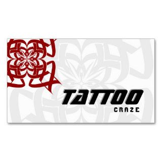Tattoo Business Card Tribal Red White