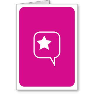 pink speech bubble star greeting cards
