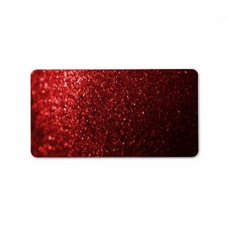 Red Sparkly Glitter Personalized Address Label