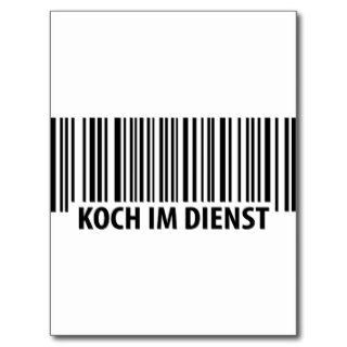 Koch im Dienst Barcode icon Postcards
