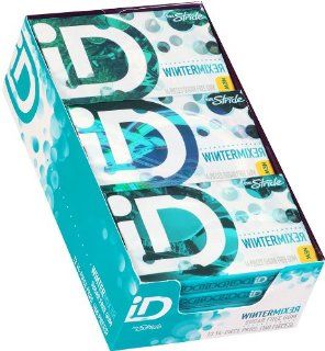 TJ Stride Id Winter Mixer Artificial Flavored Sugarfree Chewing Gum   12 Pack 14 Pieces (168 Pieces Total)  Grocery & Gourmet Food