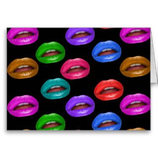 Bold Colorful Pouty Lipstick Lips Card
