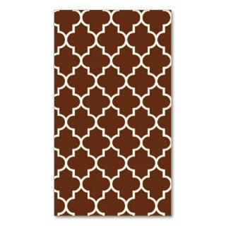 Artistic Moroccan Trellis Brown White Red Business Cards