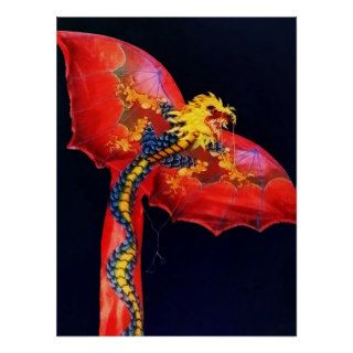 Red Dragon Kite Print