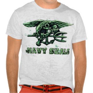 Navy SEAL Logo Water Drops Burnout T Shirts