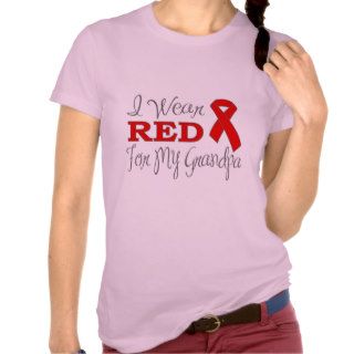 I Wear Red For My Grandpa (Red Ribbon) T shirt