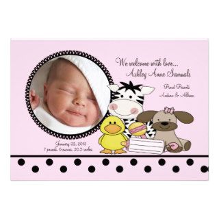 Baby Girl Toys PHOTO Birth Announcement