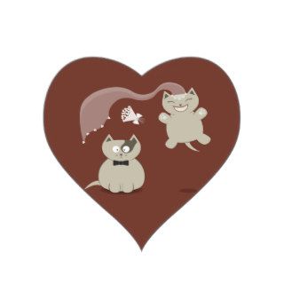Funny Cartoon Cats Wedding stickers