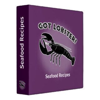 Lobster Recipe organizer   1.5" Binder