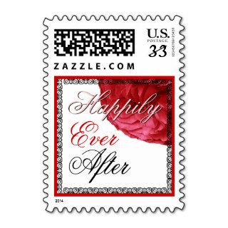 RED Rose Custom HAPPILY EVER AFTER Postage