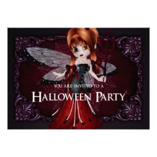 Little Devil Ladybug Halloween Party Invitation 3