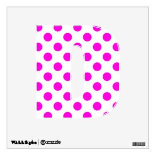 Hot Pink & White Polkadot Letter D Wall Decal
