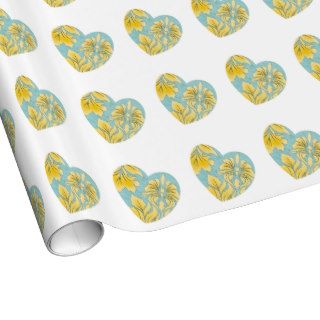 Gold Paisley Heart Wrapping Paper